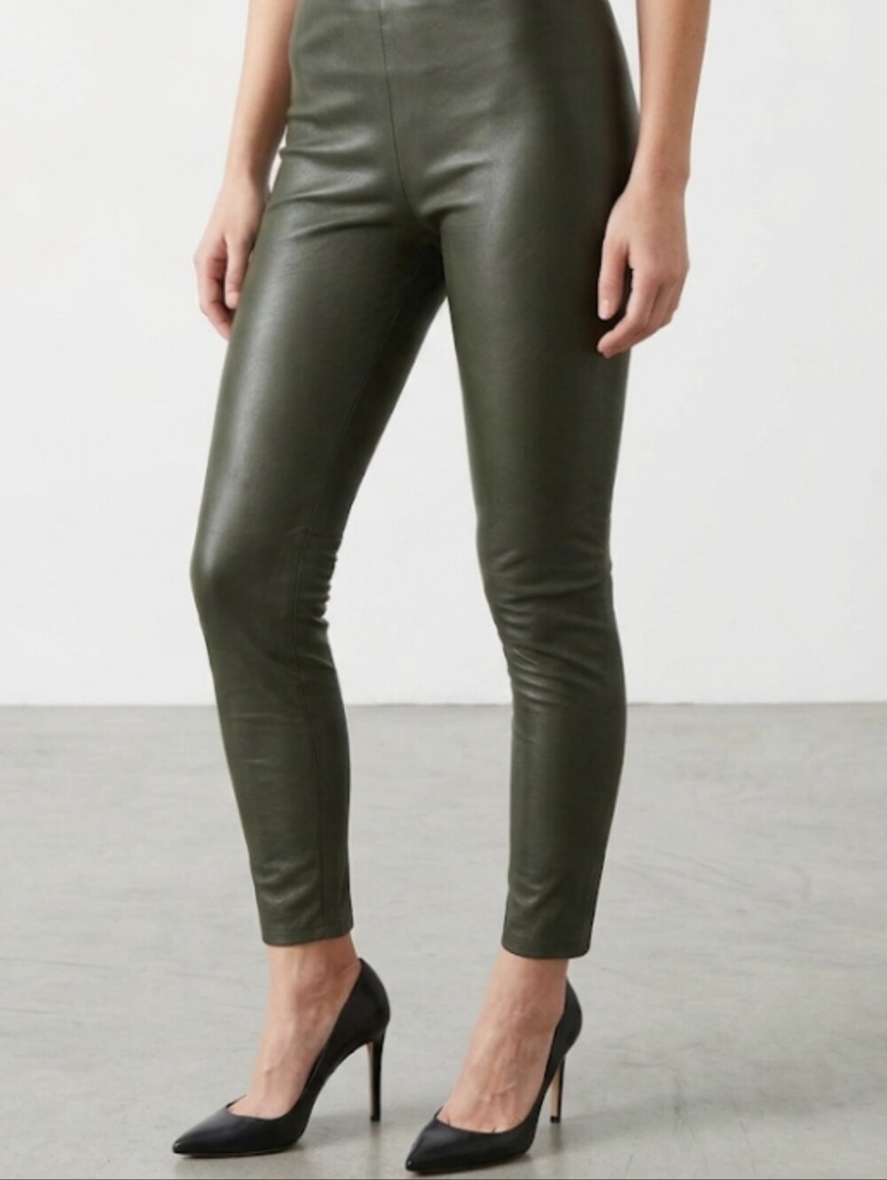Commando Faux Leather Leggings - Dark Olive Green